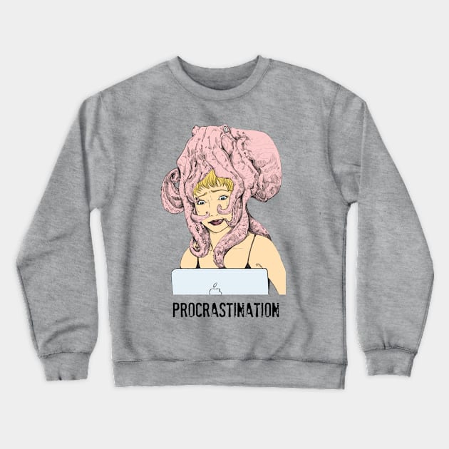 Procrastinate Crewneck Sweatshirt by makegoodart